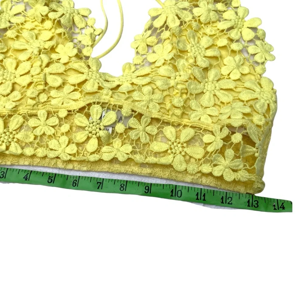 Floral Lace Bralette in Yellow - Women's Intimates
